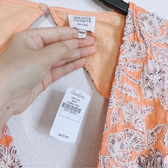 HEMANT AND NANDITA Sidra Ruffle Short Dress in Pink - Picture 11 of 12